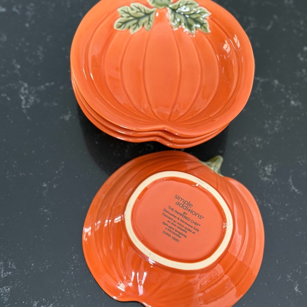 Pampered Chef Pumpkin Bowls (4) Simple Additions - Picture 3 of 3